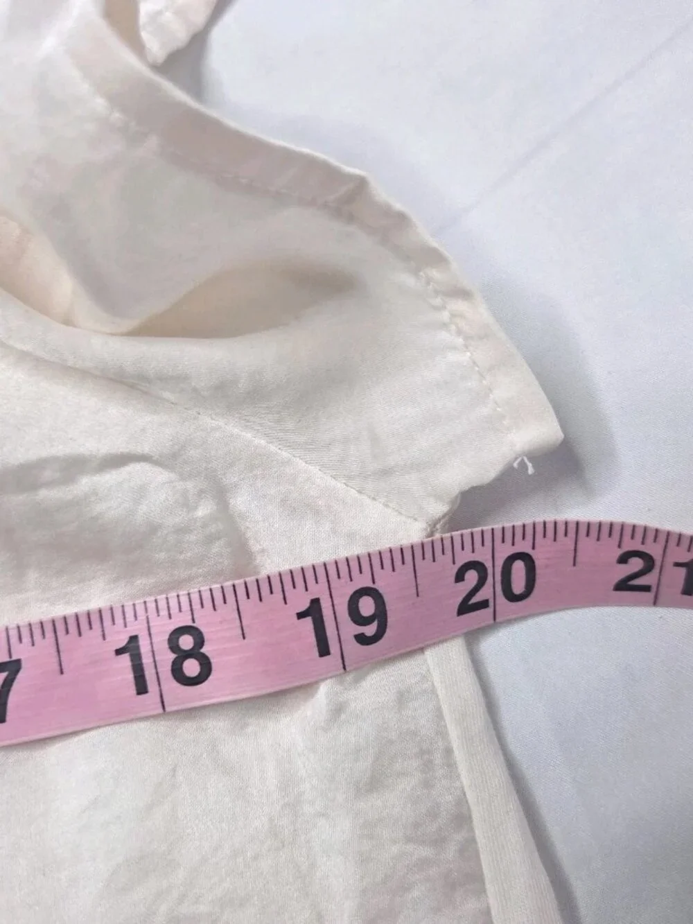LOFT Women's M White Solid Smocked Neck Puff Short Sleeve Blouse